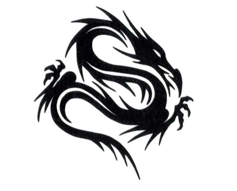 Tatouage éphémère dragon chinois - bleublancbeauf.com