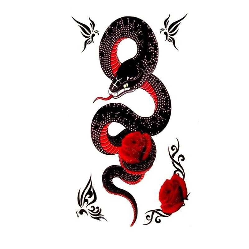 Tatouage éphémère serpent rouge - bleublancbeauf.com