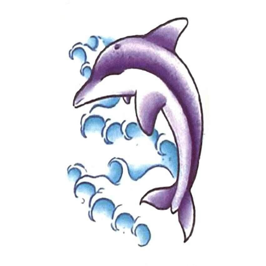 Tatouage éphémère dauphin - bleublancbeauf.com